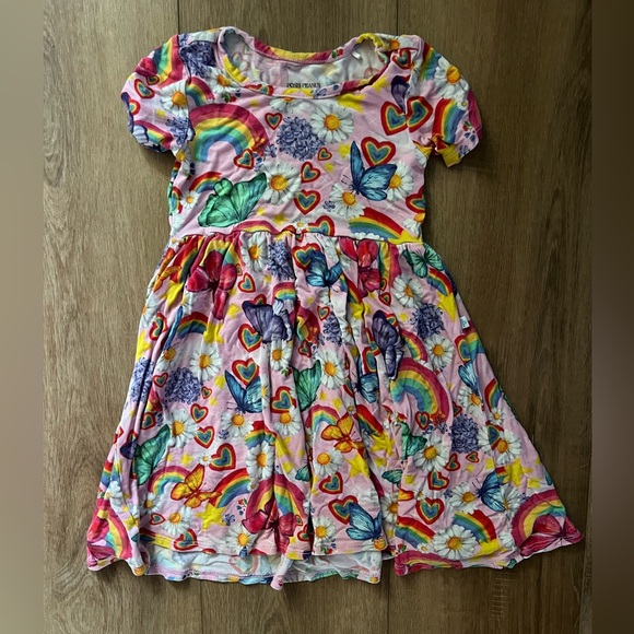 Posh Peanut Pink Butterfly and Rainbow Dress - Picture 2 of 5